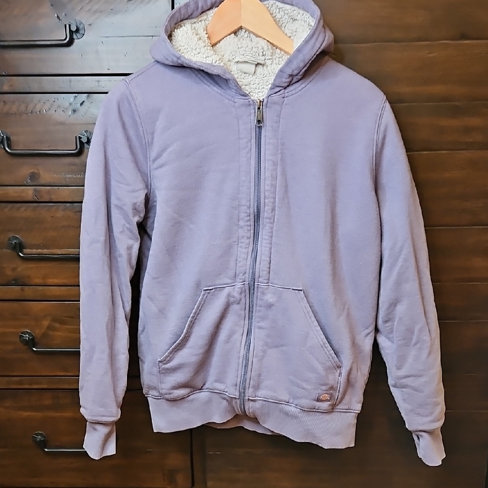 Dickies Purple Sherpa-Lined Zip Hoodie